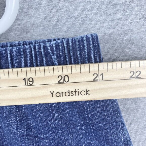 NWT L.A. Blues Women's Blue Denim Pants 30/32 Pull-on Stretch Elastic High Rise - Picture 6 of 10